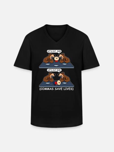 Grammar Spelling Funny - Men's V-Neck T-Shirt - black