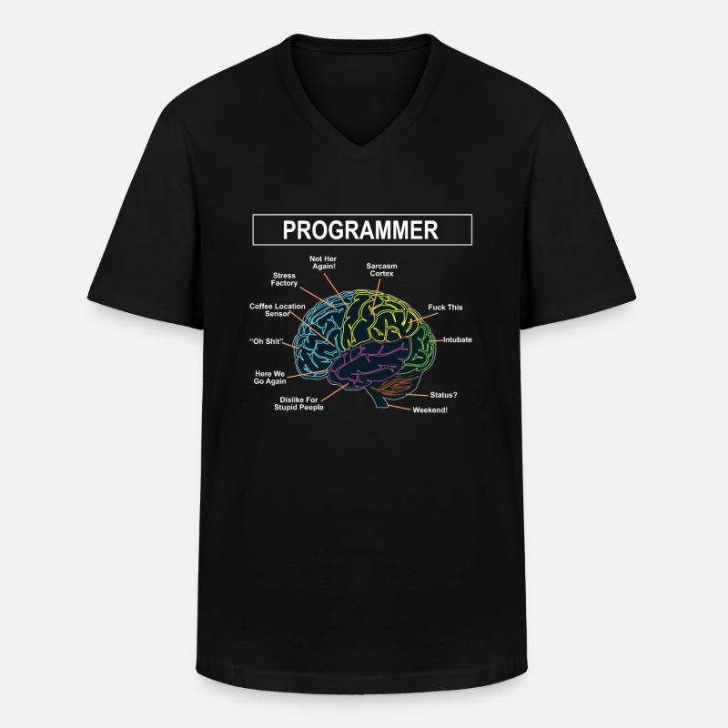 programmer - Men's V-Neck T-Shirt - black