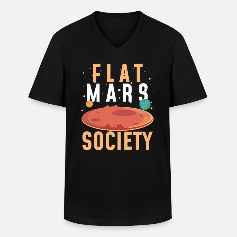 Flat Mars Society - Männer-T-Shirt mit V-Ausschnitt - Schwarz