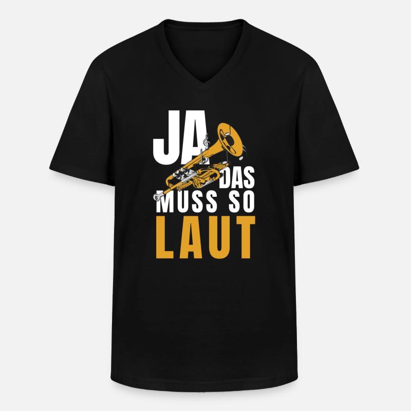 Trompete - Männer-T-Shirt mit V-Ausschnitt - Schwarz