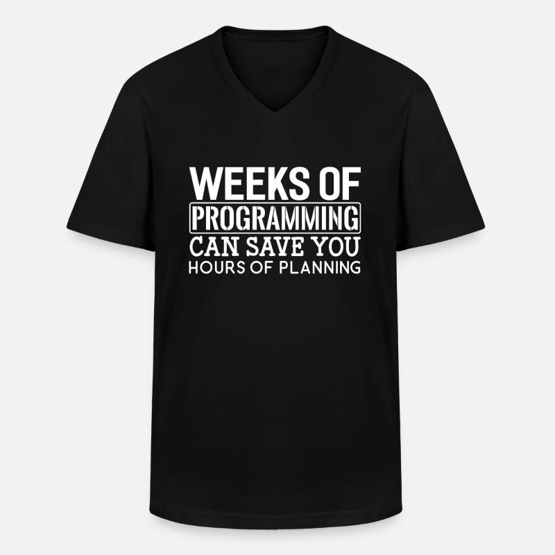 Programmeurs semaines De Programmation - T-shirt col V Homme - noir