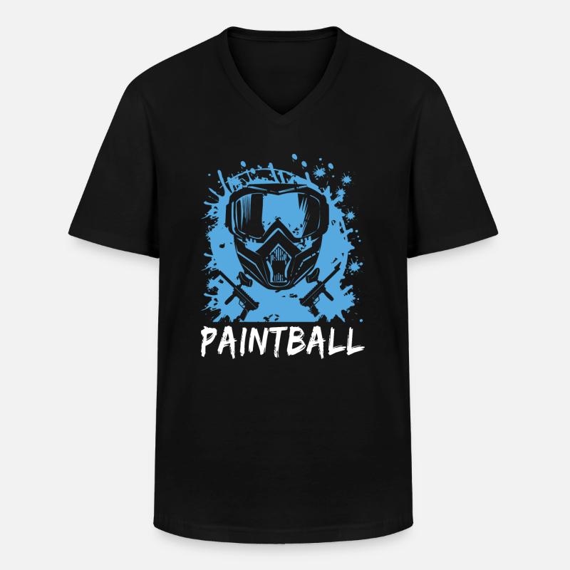 Paintball - Männer-T-Shirt mit V-Ausschnitt - Schwarz