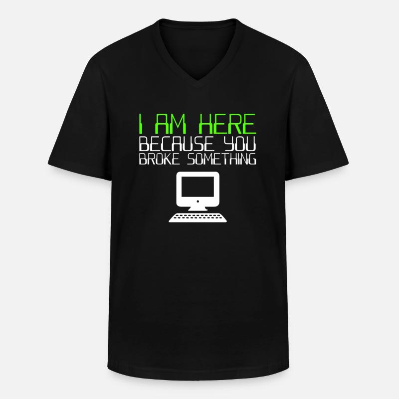 IT Helpdesk It Support - Men's V-Neck T-Shirt - black