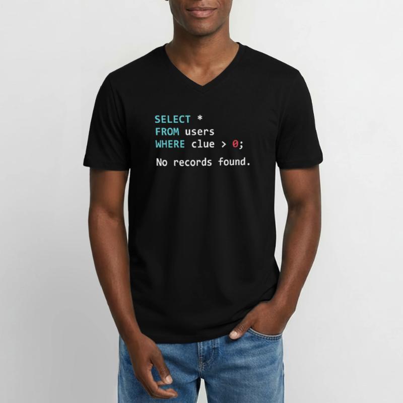 Drôle de programmeur Gift SQL Query T-shirt col V Homme