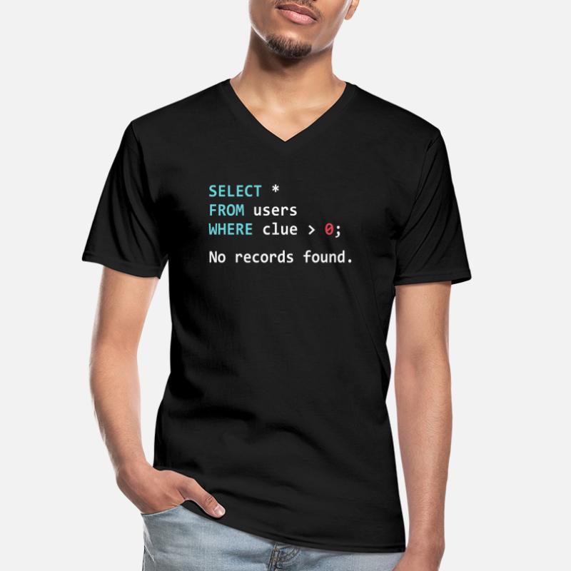Lustiges Programmer Geschenk SQL Query Männer-T-Shirt mit V-Ausschnitt