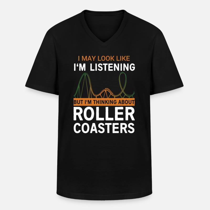 Achterbahn - Männer-T-Shirt mit V-Ausschnitt - Schwarz