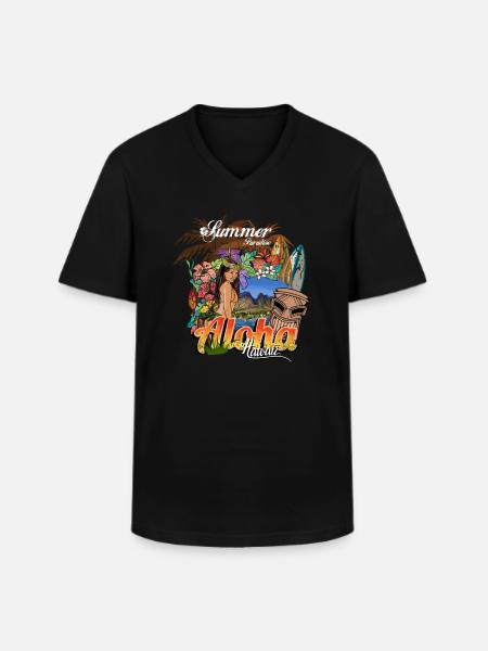 Summer paradise in Hawaii - Men's V-Neck T-Shirt - black