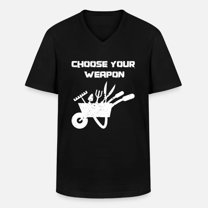 Gärtner Lustig - Männer-T-Shirt mit V-Ausschnitt - Schwarz