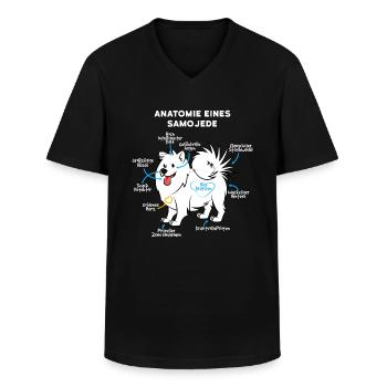 Anatomie Eines Samojede - Männer-T-Shirt mit V-Ausschnitt - Schwarz - Vorne - AI Model Male 178 dark (178cm)