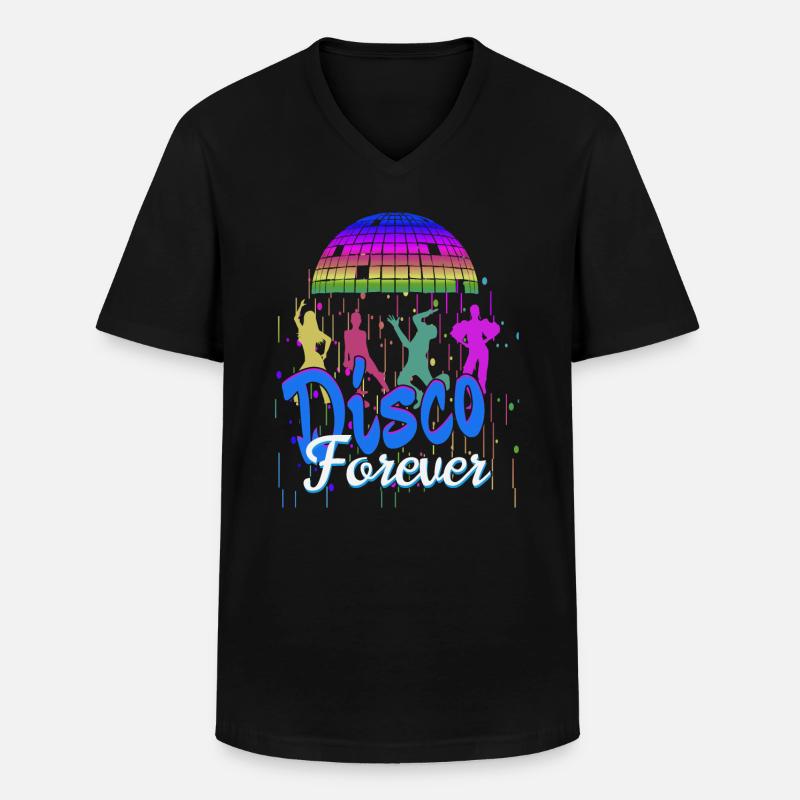 Disco Forever - Männer-T-Shirt mit V-Ausschnitt - Schwarz