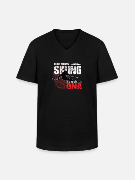 Skiing - it's in my DNA - Men's V-Neck T-Shirt - black