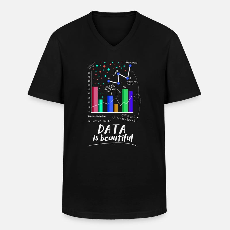 Daten Sind Wunderschön - Männer-T-Shirt mit V-Ausschnitt - Schwarz
