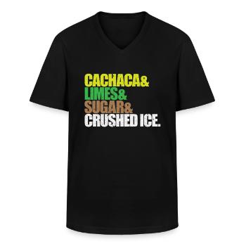 COCKTAIL REZEPT CAIPIRINHA - Männer-T-Shirt mit V-Ausschnitt - Schwarz - Vorne - AI Model Male 178 dark (178cm)