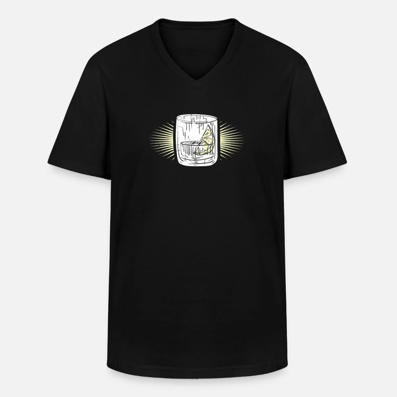 Gin - Männer-T-Shirt mit V-Ausschnitt - Schwarz