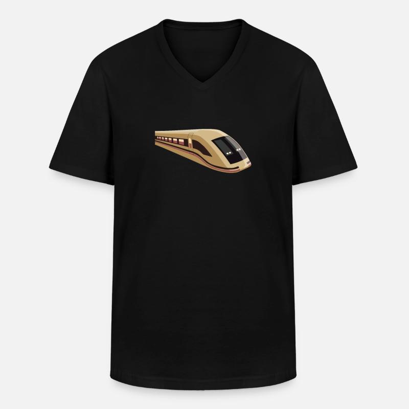 Zug - Männer-T-Shirt mit V-Ausschnitt - Schwarz
