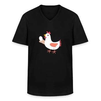 Chicken - Men's V-Neck T-Shirt - black - Front - AI Model Male 178 dark (178cm)