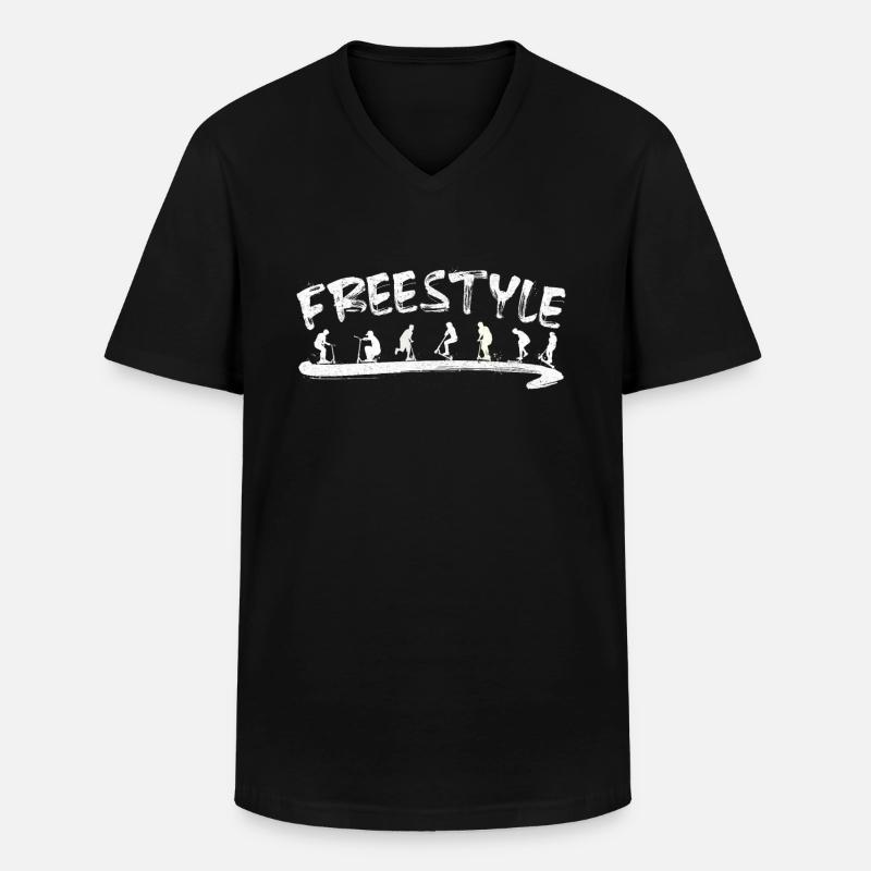 stuntscooter kickscooter Roller Tretroller - Männer-T-Shirt mit V-Ausschnitt - Schwarz