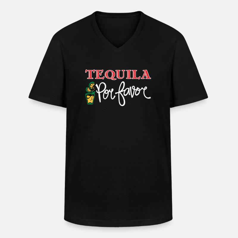 Tequila - Männer-T-Shirt mit V-Ausschnitt - Schwarz