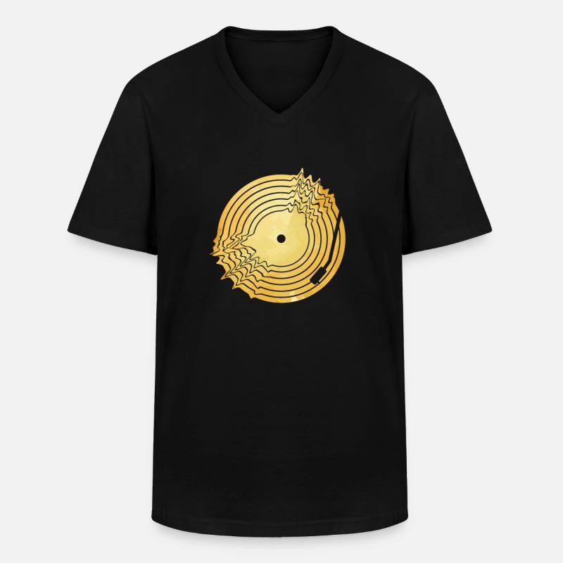 Vinyl Schallplatte - Männer-T-Shirt mit V-Ausschnitt - Schwarz