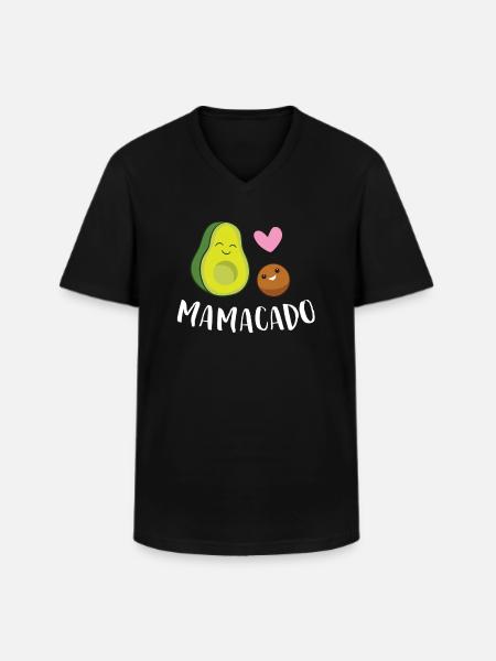Mamacado Avocat enceinte Grossesse - T-shirt col V Homme - noir