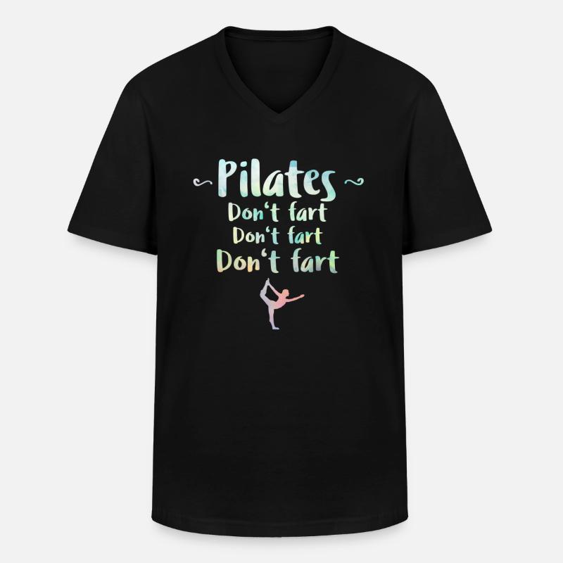 Pilates - Männer-T-Shirt mit V-Ausschnitt - Schwarz