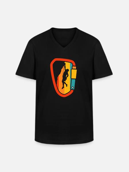 Climbing Mountaineering Climbers - Men's V-Neck T-Shirt - black