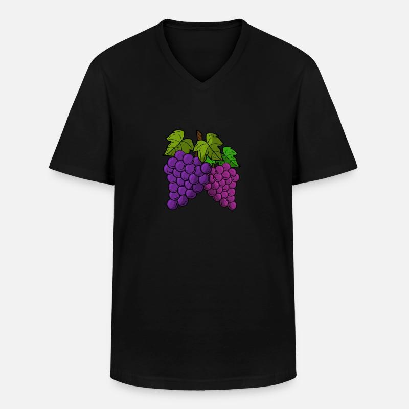 Weintraube - Männer-T-Shirt mit V-Ausschnitt - Schwarz