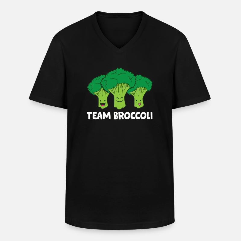 Broccoli Lover Team Broccoli Veganer - Männer-T-Shirt mit V-Ausschnitt - Schwarz