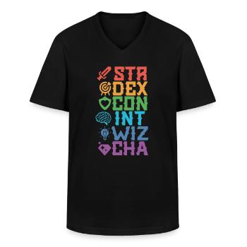 Jeu de rôle RPG - T-shirt col V Homme - noir - Devant - AI Model Male 178 dark (178cm)
