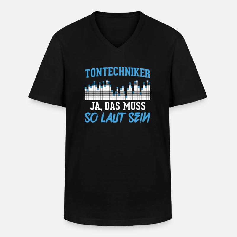 Tontechniker Tontechnik - Männer-T-Shirt mit V-Ausschnitt - Schwarz