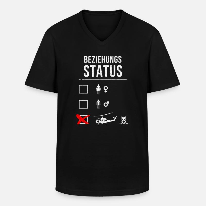 Witziges Helicopter Beziehung Status Design - Männer-T-Shirt mit V-Ausschnitt - Schwarz