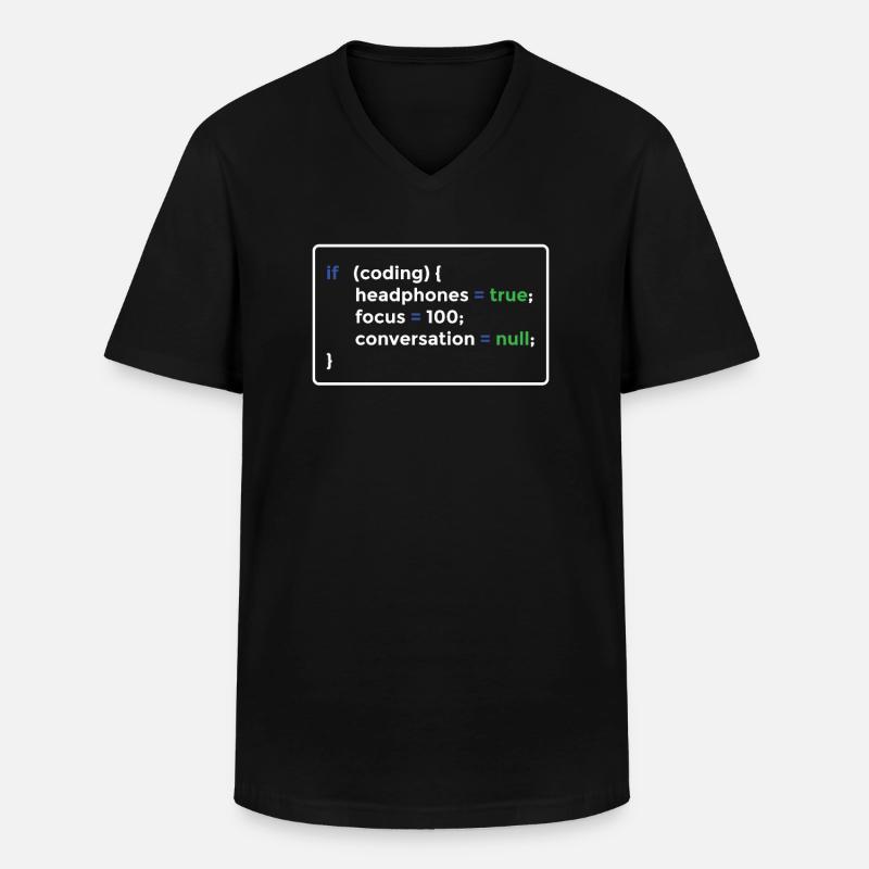 Programmer programming - Men's V-Neck T-Shirt - black