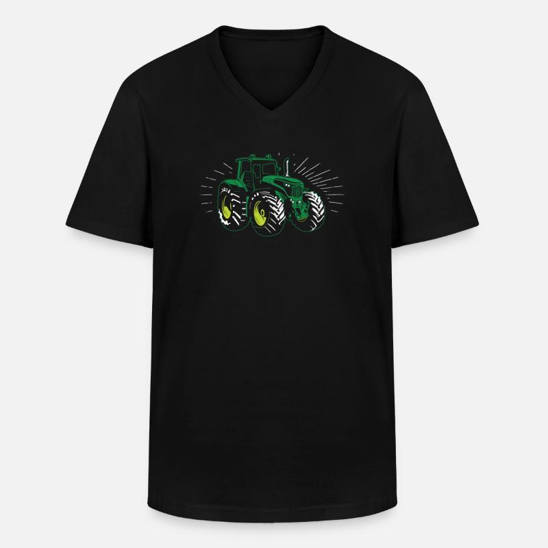 Traktor - Männer-T-Shirt mit V-Ausschnitt - Schwarz