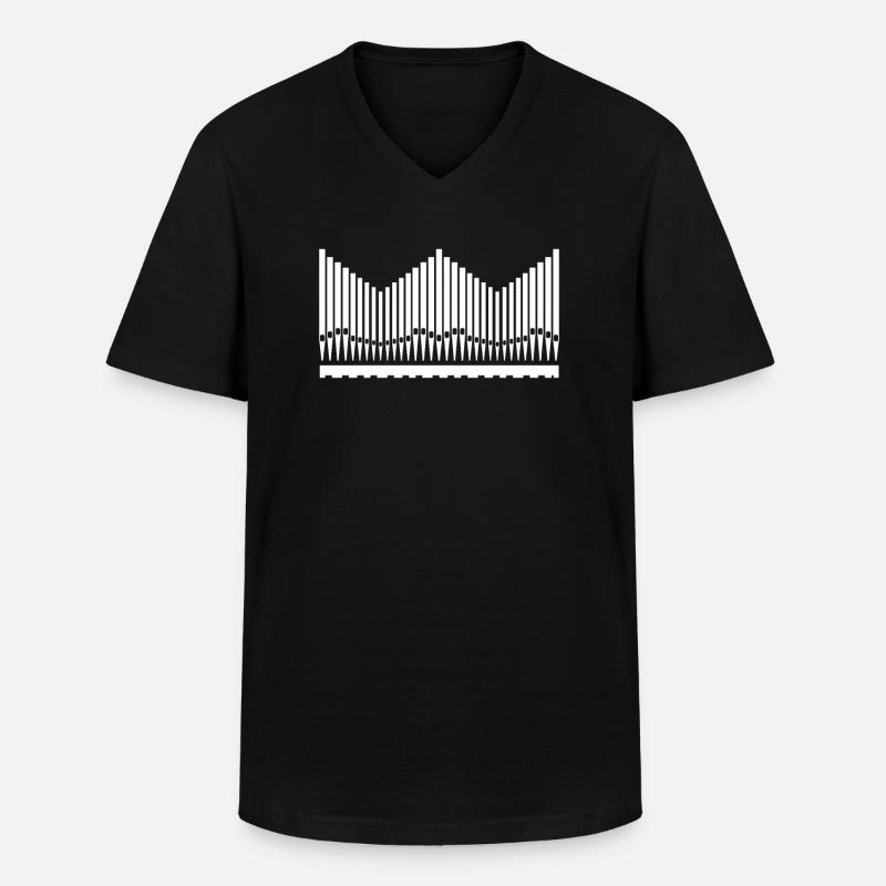 Orgel - Männer-T-Shirt mit V-Ausschnitt - Schwarz