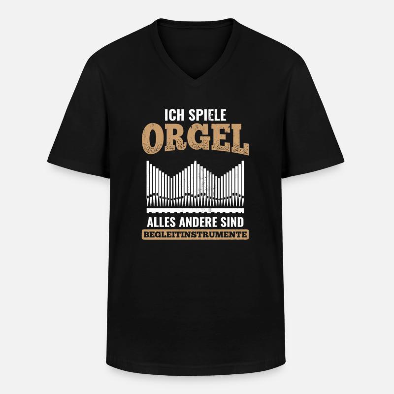 Orgel - Männer-T-Shirt mit V-Ausschnitt - Schwarz