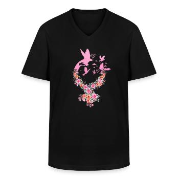 Feminismus Frauenpower Feminist - Männer-T-Shirt mit V-Ausschnitt - Schwarz - Vorne - AI Model Male 178 dark (178cm)