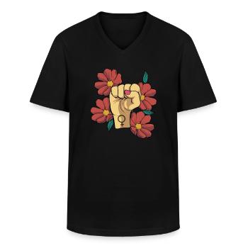 Feminismus Frauenpower Feminist - Männer-T-Shirt mit V-Ausschnitt - Schwarz - Vorne - AI Model Male 178 dark (178cm)