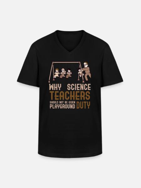 Lærer for Videnskab Joke Brown - Klassisk herre T-shirt med V-udskæring - sort