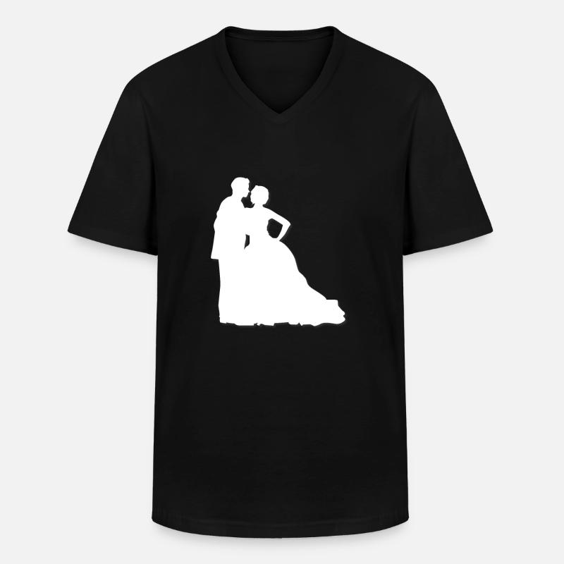 Hochzeit - Männer-T-Shirt mit V-Ausschnitt - Schwarz