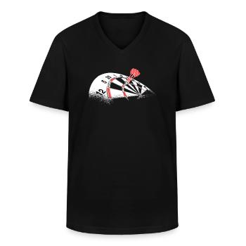 dart - Men's V-Neck T-Shirt - black - Front - AI Model Male 178 dark (178cm)