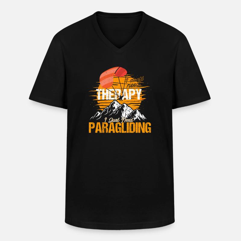Paragliding Paraglider Gleitschirmfliegen Geschenk - Männer-T-Shirt mit V-Ausschnitt - Schwarz