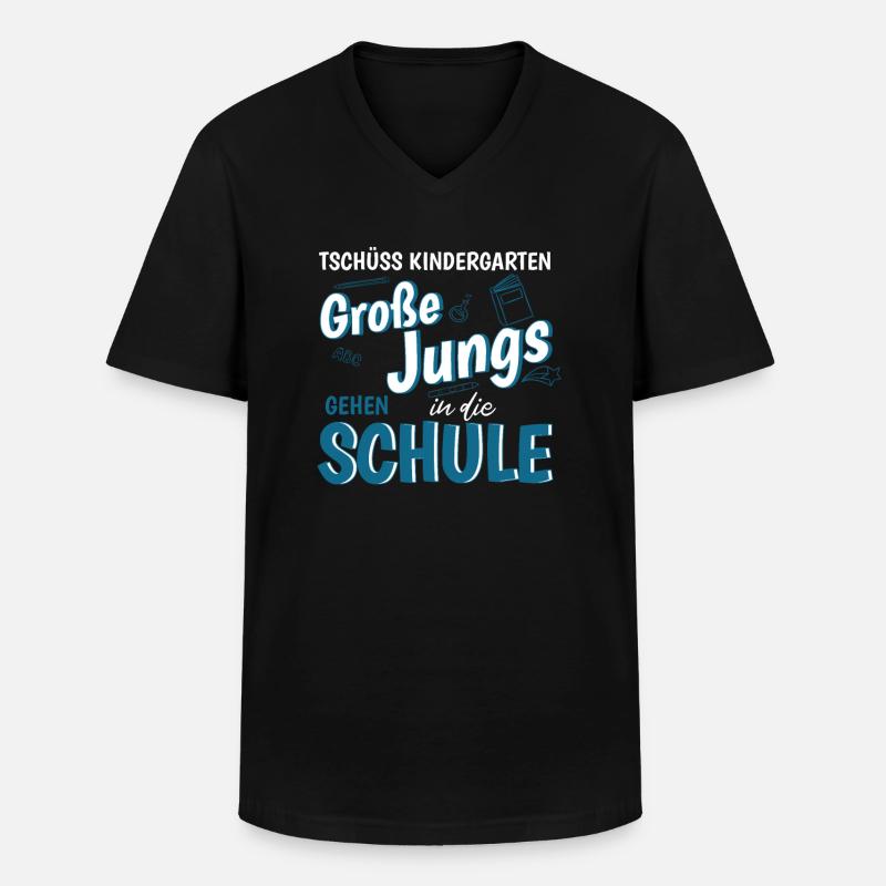 Tschüss Kindergarten Geschenk zur Einschulung - Männer-T-Shirt mit V-Ausschnitt - Schwarz