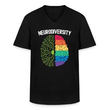 Neurodiversität Regenbogen Autismus Bewusstsein ASD ADHS - Männer-T-Shirt mit V-Ausschnitt - Schwarz - Vorne - AI Model Male 178 dark (178cm)