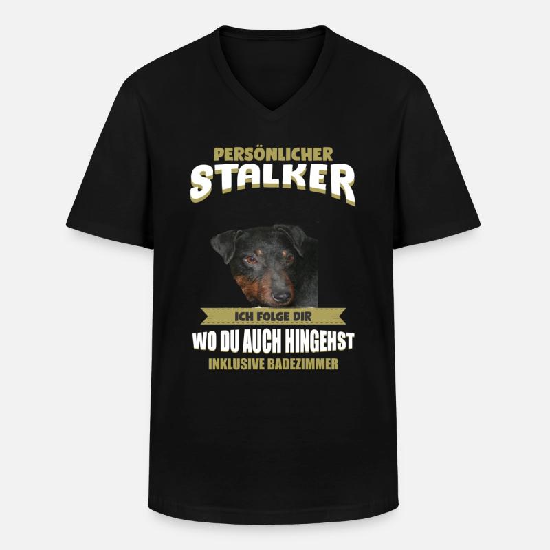 Deutscher Jagdterrier - Jagdterrier - Männer-T-Shirt mit V-Ausschnitt - Schwarz