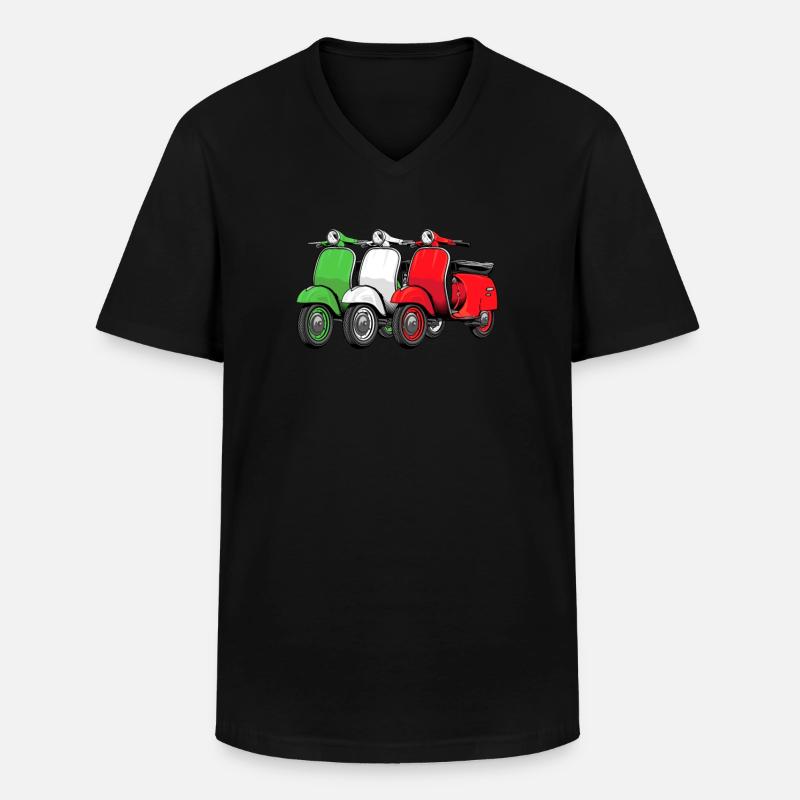 Motorroller Mofa Moped Roller - Männer-T-Shirt mit V-Ausschnitt - Schwarz