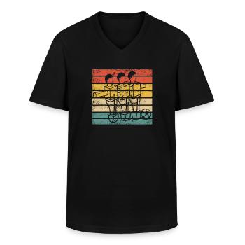 Retro Tischfußball Vintage Tischkicker Wuzzler - Männer-T-Shirt mit V-Ausschnitt - Schwarz - Vorne - AI Model Male 178 dark (178cm)