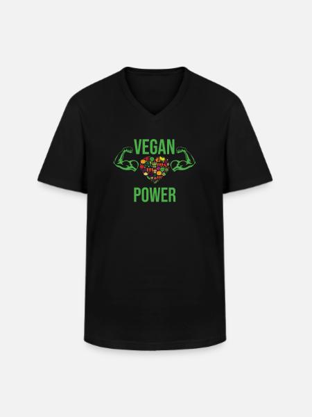 Vegan Veganism Vegetable Vegan - Men's V-Neck T-Shirt - black