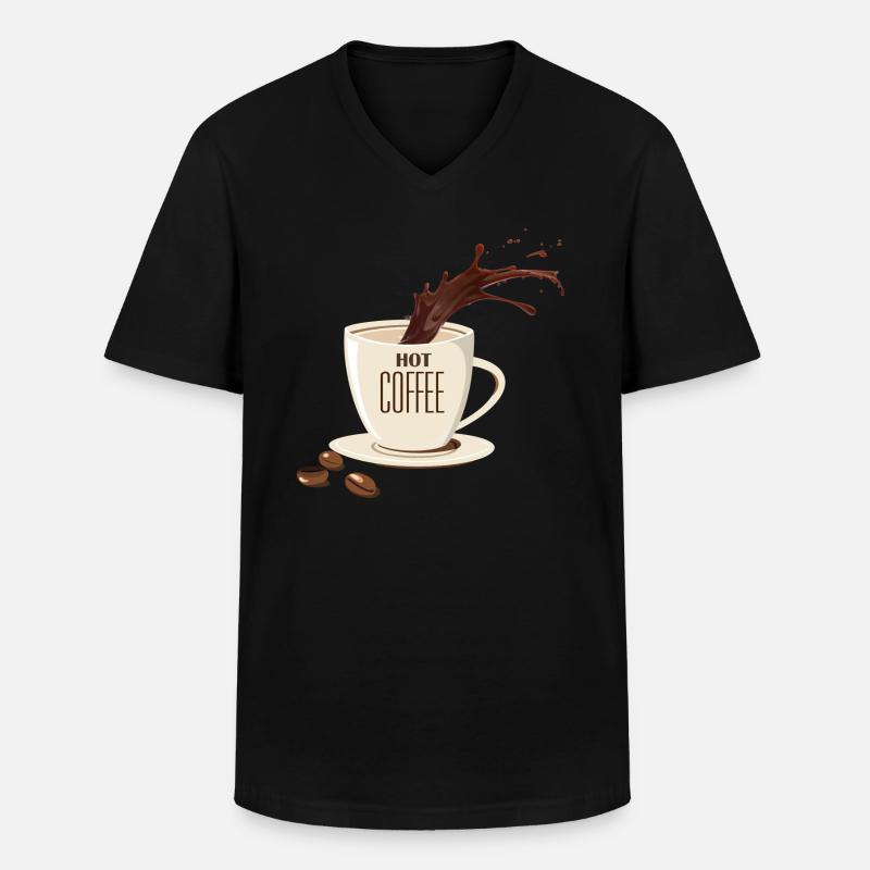 Kaffee Kaffee - Männer-T-Shirt mit V-Ausschnitt - Schwarz