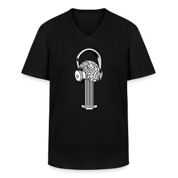 Guitare électrique guitare - T-shirt col V Homme - noir - Devant - AI Model Male 178 dark (178cm)