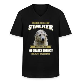 Irish Wolfhound - Irischer Wolfshund - Männer-T-Shirt mit V-Ausschnitt - Schwarz - Vorne - AI Model Male 178 dark (178cm)